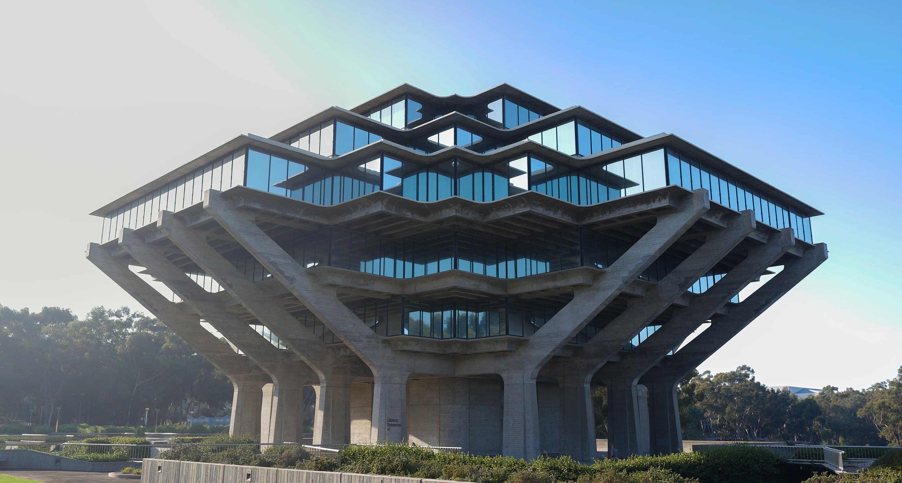 The Geisel Library at UC San Diego, one of the most famous examples of brutalism in the US.